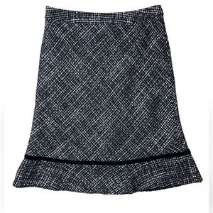 GAP BOUCLE TWEED MIDI SKIRT IN BLACK AND WHITE SIZE 10